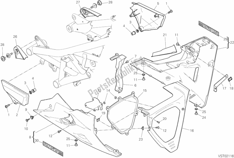 All parts for the 36c - Fairing of the Ducati Diavel 1260 S Thailand 2020